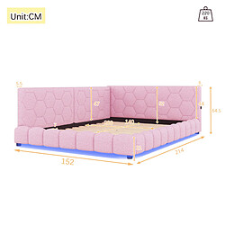 STILVORA Lit de jour 140/200 cm rose en velours avec LED 16 couleurs et USB-C pas cher