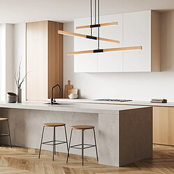 Acheter Suspension Lugano bois/noir LED 3x 48W Light Prestige