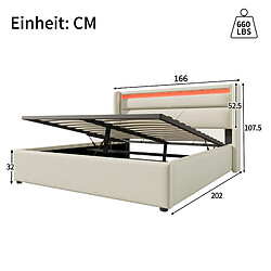 Avis STILVORA Lit coffre 160/200 cm blanc en PU avec LED et matelas inclus