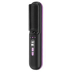 Acheter Avizar Brosse Lissante Sans Fil en Céramique avec Peigne Anti-Brûlure Rechargeable Noir
