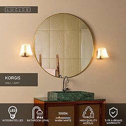 Avis Lucide Applique murale de salle de bain noire LED 10W IP44 abat-jour acrylique motif