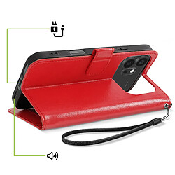 Acheter Mayaxess Étui Portefeuille pour Honor 600 / 600 Pro avec Support Vidéo et Dragonne Rouge