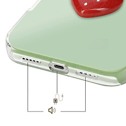 Acheter Avizar Coque pour iPhone 16 avec Motif Fraise en Relief 3D et Contour Surélevé Vert