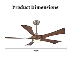 ByteLike Ventilateur de plafond 132cm avec lumière LED dimmable pas cher