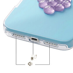 Acheter Avizar Coque pour iPhone 17 Pro avec Motif Raisin en Relief 3D et Contour Surélevé Bleu