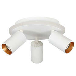 Light Prestige Plafonnier rond blanc 3 spots GU10 LED CCT 13W Parma pas cher