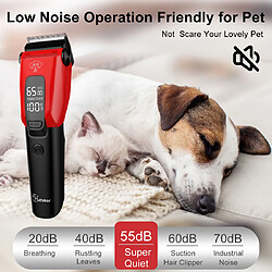 Tondeuse pour animaux HATTEKER kit toilettage pour chiens à 3 vitesses et silencieux pas cher