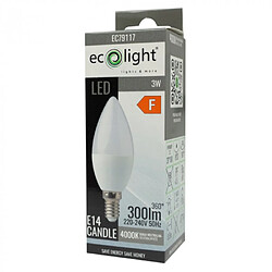 Avis Ecolight Ampoule LED bougie E14 3W 4000K 270lm sans scintillement