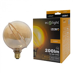 Ecolight Ampoule LED globe G130 ambrée E27 4W 1800K dimmable pas cher