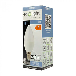 Avis Ampoule LED sans scintillement bougie E14 3W 6500K 270lm Ecolight