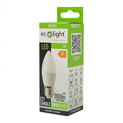 Avis Ampoule LED bougie E27 3W 270lm 3000K non scintillante Ecolight