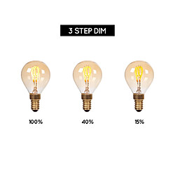 Acheter Lucide Ampoule LED filament ambrée sphérique E14 3W 200 lm 2200K dimmable