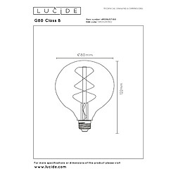 Acheter Ampoule LED filament transparente sphérique E27 7W 2700K 1300 lm Lucide