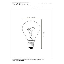 Lucide Ampoule LED filament ambrée sphérique E14 3W 200 lm 2200K dimmable pas cher