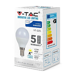 Avis Vtac V-TAC ampoule LED puce Samsung 4,5W E14 P45 4000K 470lm