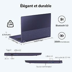 VANWIN PC Portable 15,6" FHD Ecran Tactile Rotation 360°Intel Core m3-8100Y 16Go RAM SSD 512Go pas cher