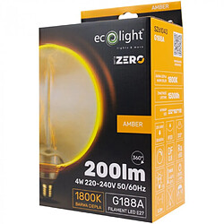 Acheter Ecolight Ampoule LED déco globe G188 E27 4W 200lm 1800K ambre