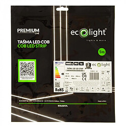 Ruban LED COB 9W/m 4000K 990lm/m 12V IP67 5m Ecolight pas cher