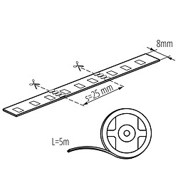 Ruban LED dimmable 5 m 9,6W/m 4000K 12V IP65 Kanlux pas cher