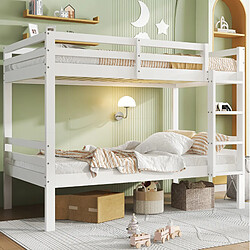 Avis STILVORA Lit superposé 90/200 cm blanc en bois de pin séparable en 2 lits