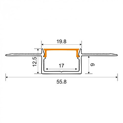 Avis Profil LED encastré anodisé diffuseur clair 2m Ecolight