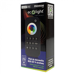 Avis Télécommande tactile RF RGB+CCT 4 zones noire Ecolight