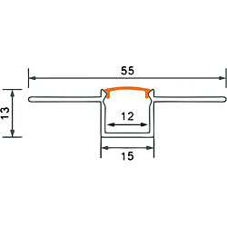 Acheter Profil LED encastré GP02 noir, diffuseur clair 2m Ecolight