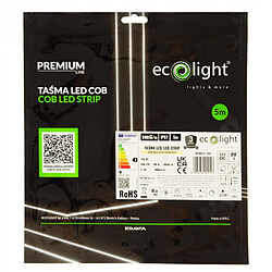 Ruban LED COB 480 9W/m 3000K 990lm/m 12V IP67 5m Ecolight pas cher