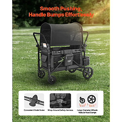 Acheter VEVOR Poussette Chariot 4 Enfants Pliable à Quatre Roues 150 kg pour Camping