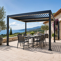 Acheter Concept Usine Pergola bioclimatique à LED 3x3m structure aluminium lames orientables CORFU