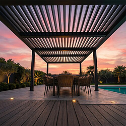 Concept Usine Pergola bioclimatique double 3x6 m noire PAROS pas cher