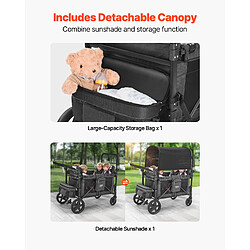 VEVOR Poussette Chariot 4 Enfants Pliable à Quatre Roues 150 kg pour Camping pas cher
