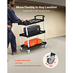 Avis VEVOR Chariot de Service Desserte à Roulettes Utilitaire 3 Niveaux 880x410x990mm