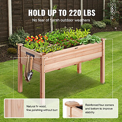 Acheter VEVOR Jardinière Surélevée Lit de Jardin Potager en Bois de Sapin 120x58x76 cm