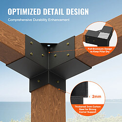 Avis VEVOR Kit Support Pergola 3 Voies pour Poteau Gazebos 4''x4'' 10x10 cm Lot de 4