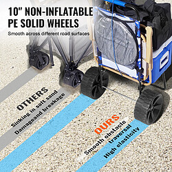 Avis VEVOR Chariot de plage pour transport grande roue solide en PE 254 mm jardinage