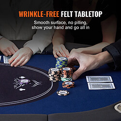 VEVOR Table de Poker Casino Ovale Pliable 183 cm 8 Joueurs Blackjack Texa Holdem pas cher