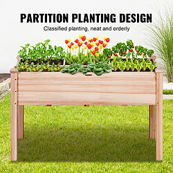 VEVOR Jardinière Surélevée Lit de Jardin Potager en Bois de Sapin 120x58x76 cm pas cher