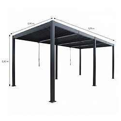 Avis Concept Usine Pergola bioclimatique double 3x6 m noire PAROS