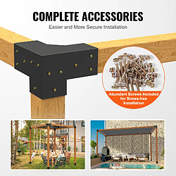 VEVOR Kit Support Pergola 3 Voies pour Poteau Gazebos 4''x4'' 10x10 cm Lot de 4 pas cher