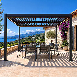 Concept Usine Pergola bioclimatique à LED 3x3m structure aluminium lames orientables CORFU pas cher
