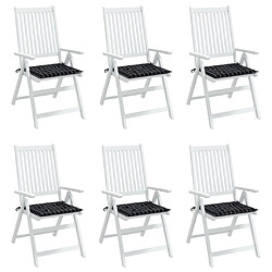 Acheter vidaXL Coussins de chaise de jardin lot de 6 motif à carreaux noir