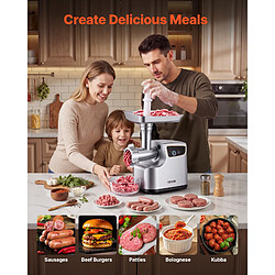 VEVOR Hachoir à Viande Électrique Capacité 2,3 kg/min avec 3 Plaques Cuisine pas cher