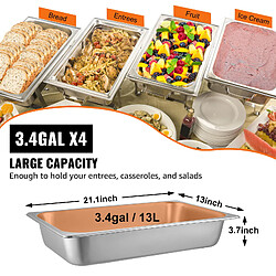Acheter VEVOR 13 L Bac Gastro en Inox Profondeur 10 cm avec Couvercle Anti-bourrage