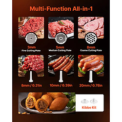 Avis VEVOR Hachoir à Viande Électrique Capacité 2,3 kg/min avec 3 Plaques Cuisine