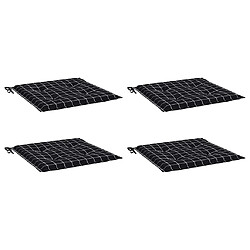 Avis vidaXL Coussins de chaise de jardin lot de 4 motif à carreaux noir