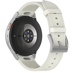 Avis INF Bracelet de montre en cuir véritable pour Samsung Watch 4 5 6 7 White