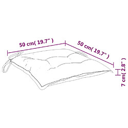vidaXL Coussins de chaise lot de 6 carreaux noir 50x50x7 cm pas cher