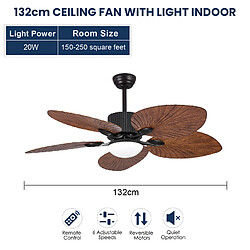 ByteLike Ventilateur de plafond 132 cm à pales feuilles de palmier pas cher