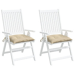 Acheter vidaXL Coussins de chaise lot de 2 beige 40x40x7 cm tissu oxford